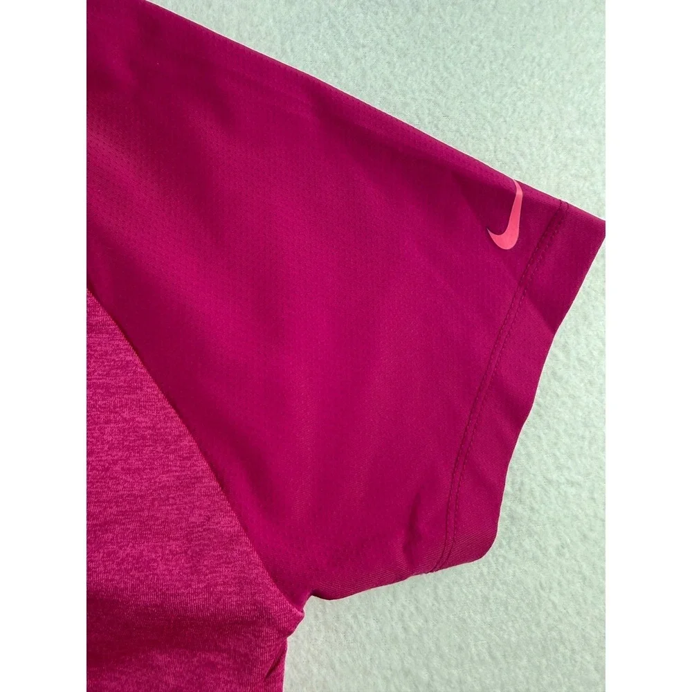 Nike Golf Tour Performance Dri-FIT Pink Short Sleeve Notched V-Neck Top XL